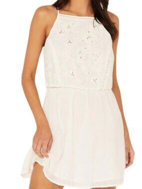 Idyllwind Womens Justyna Embroidered Mini Dress Ivory Boho Romantic Femme M New